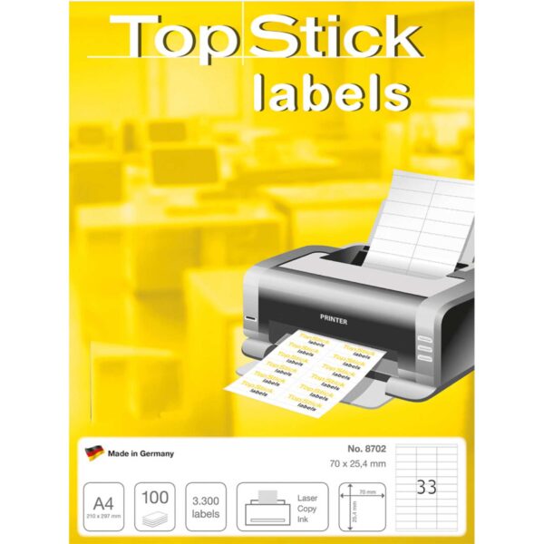 Herma Topstick Label 70X25.4 A4 33 Label 8702